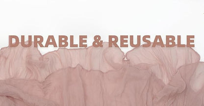 FEXIA 6 Pack Table Runner Dusty Pink Cheesecloth 35x120 Inches Boho Gauze Spring Easter Table Runner for Wedding Decor Reception Bridal Shower Centerpiece Engagement