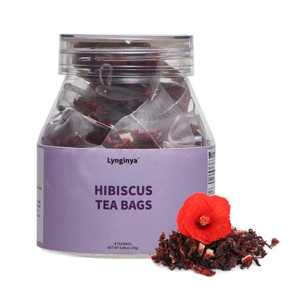 Lynginya Hibiscus Tea, 8 Tea Bags - Premium Hibiscus Leaves - Natural Herbal Tea - Sweet and Sour