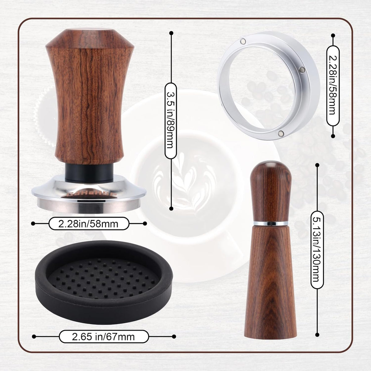 58mm Espresso Accessories Kit,Spring Loaded Calibrated Espresso Tamper,Wdt Tool Espresso and Dosing Funnel Set,Coffee Tamper Espresso Machine Accessories For 58 mm Portafilter Barista Tools