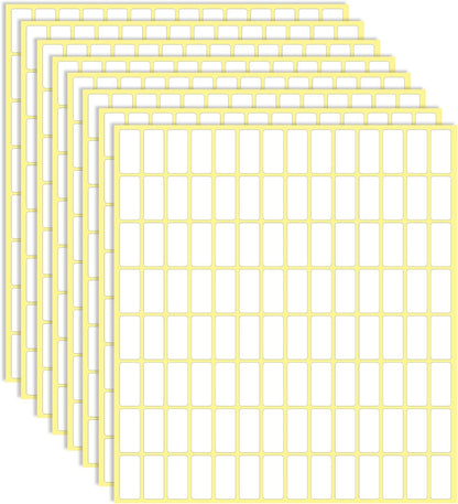 30 Sheets White Labels Stickers for Writing 10 X 20 mm Small Price Tags Blank Storage Container Stickers for Jars File Folders School Office Kitchen (3360 Labels)