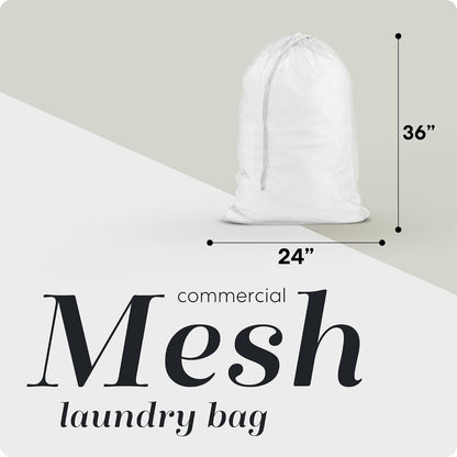 Handy Laundry Mesh XL Laundry Bag - Durable, Machine Washable with Secure Drawstring Closure - Perfect for College Dorms, Laundromats, Apartments (White)