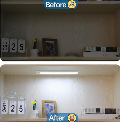Motion Sensor Under Cabinet Lights, Magnetic Rechargeable Under Counter Closet Light, Wireless Night Light Bar Stick-On, 5-Pack, 6500K Cool White