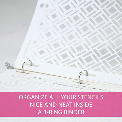 Cake Baking Stencil - Seamless Delicate Pattern for Decorating Tall Double Barrel Cake to Use with Buttercream, Royal Icing, Ganache, Paint, Airbrush (BRIDA)