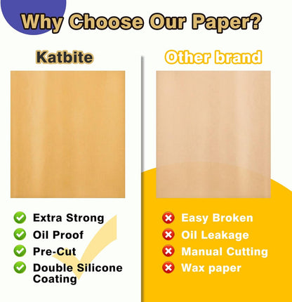 Katbite 200Pcs 18x26 inches Parchment Paper Sheets, Heavy Duty Unbleached Baking Paper