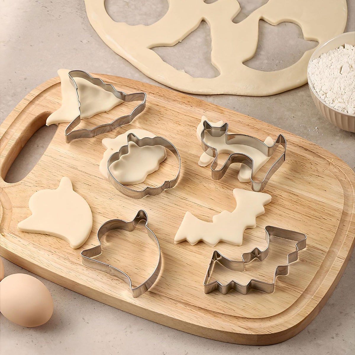 5-PIECE Halloween Cookie Cutters Set Stainless Steel cookie cutter molds Pumpkin, Bat, Ghost, Witch's Hat