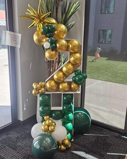 Green and Gold Balloons,60Pcs Dark Green Balloons,12in Gold and Green Latex Balloon for Birthday Graduation St. Patrick's Day Jungle Party Decorations