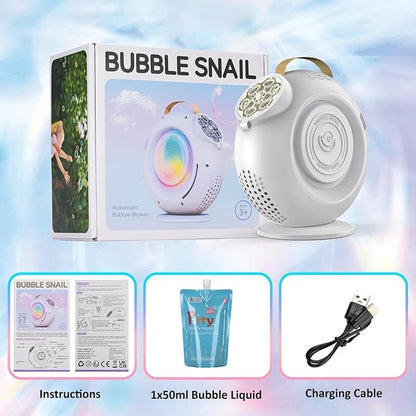 Bubble Machine, Automatic Bubbles Blower for Kids Toddlers - 15000+ Bubbles Per Min, 90°/360° Auto Rotation & LED Light, Rechargeable Bubble Maker for Birthday Parties Wedding Outdoor Activities Gifts