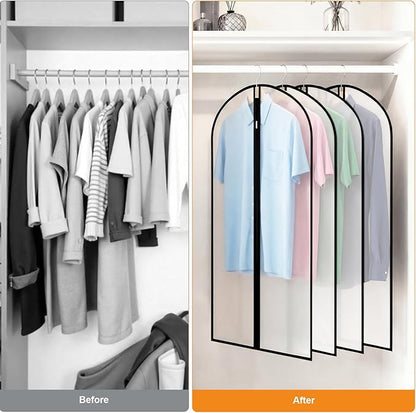 12 Pack Garment Bags 60 * 100cm, 40in PEVA Translucent Garment Covers, Suit Storage Bags, Dress Organizer Bags Used To Protect Shirts, Winter Coats, Jackets