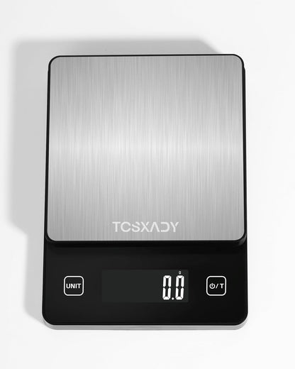 Food Scale, 11lb Digital Kitchen Scale with 10 Units LCD Display and Tare Function, 0.05oz/1g Precise Graduation, Compact Design for Baking, Healthy Cooking,Meal Prep, 304 Stainless Steel