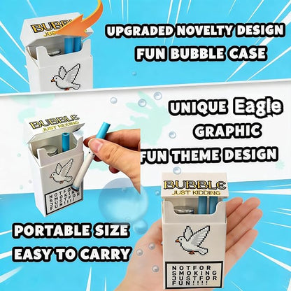 Bubble Blower Set with 2Wands and Refillable Bottle, Handheld Bubble Maker, Stress Relief Outdoor Bubble Toy, Fun Creative Gift for Men Women, WD