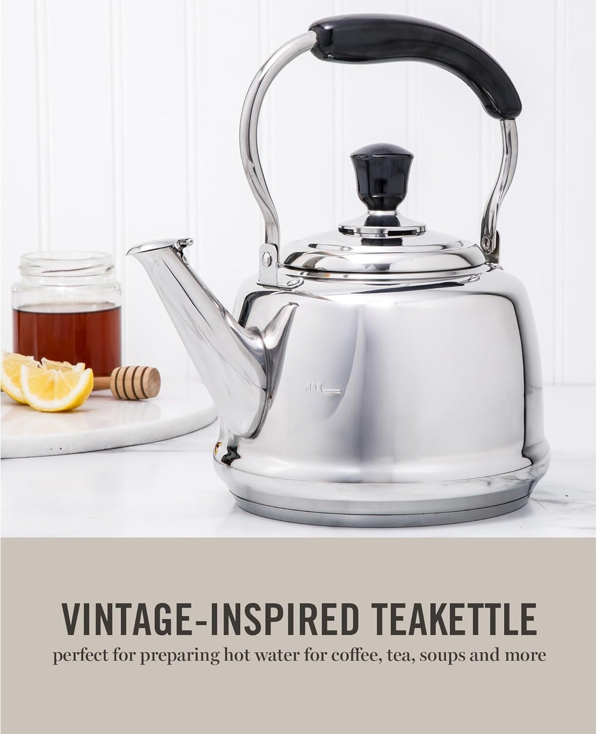 Martha Stewart Kingstree Large 2 Qt Heavy Gauge Tea Kettle - Stainless Steel