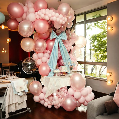 Pink Balloons, 60Pcs Pink and White Balloons, 12in Light Pink Latex Balloons for Girls Baby Shower Birthday Wedding Bridal Shower Decorations