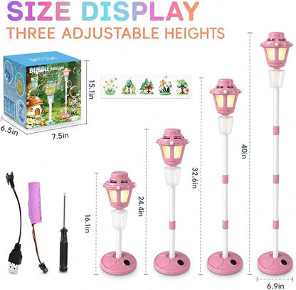 Automatic Bubble Machine with Music & Lights, Battery Operated Bubble Blower Maker for Kids and Adults, Outdoor Toy for Wedding, Birthday & Party