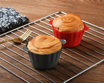 12 Pack Reusable Non-stick Large Silicone Baking Cups, 3.54 Inch Jumbo Silicone Cupcake Liners, Cake Molds with Handles, Large Muffin cups