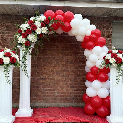 60pcs Red and White Balloons Kit, 12 Inch White Red Party Latex Balloons for Birthday, Graduation, 4th of July, Sports Party & Patriotic Party Decorations