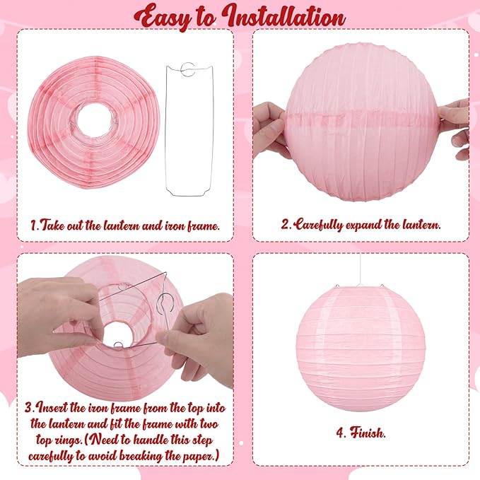22pcs Valentines Day Party Decorations – Red Pink Paper Fans, Honeycomb Hanging, Tissue Pom Poms Kit for Classroom, Office, Birthday, Galentines Ceiling Decor