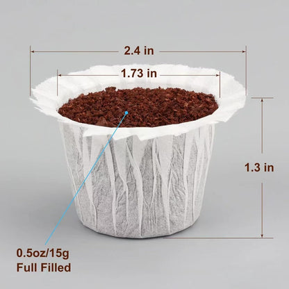 Reusable K Cup with Paper Coffee Filters 300 Count Coffee Paper Filters （One Kcup Included) Compatible with Keurig Single Serve 1.0 and 2.0