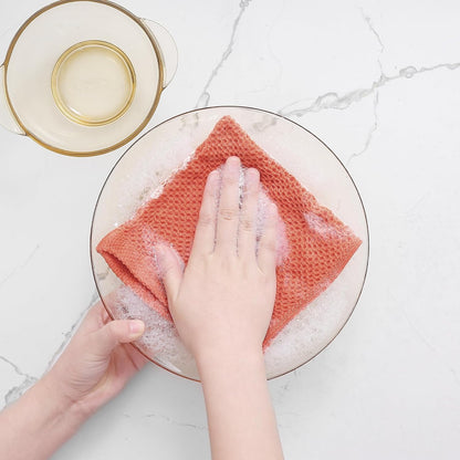 Homaxy 100% Cotton Waffle Weave Kitchen Dish Cloths, Ultra Soft Absorbent Quick Drying Dish Towels, 12 x 12 Inches, 6-Pack, Coral