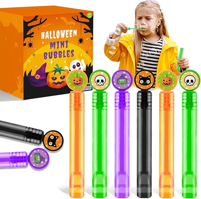 Halloween Party Favors Supplies for Kids 64-200 Pack, Bulk Mini Bubble Wands Toys Gifts for Toddlers, Non Candy Trick or Treat Bucket Stuffers Fillers, Halloween Classroom Goodies Stuff for Boys Girls