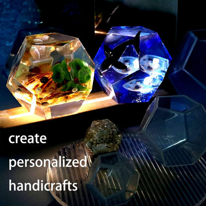 3PCS Sphere Resin Molds Silicone, 3D Geometry Candle Molds Pentagon Polyhedral Ball Molds for Epoxy Resin Candle DIY Craft Art Making Home Decoration