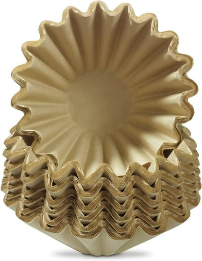 100 Pack 1-4 Cup Coffee Filters, Disposable Basket Coffee Filter for A Good Brew - Efficient and Convenient Small Coffee Filters 1 Cup - Eco-friendly and Biodegradable (Natural-1, 155/45)