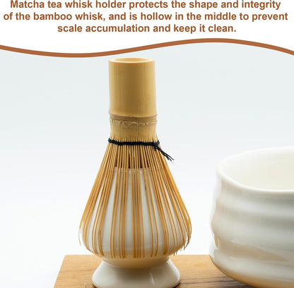 HARFINGTON Ceramic Chasen Stand 70mm Matcha Whisk Holder Teas Set Whisks Stand Traditional Matcha Tea Chasen Holder Tea Set Accessories for Tea Tasting, Light Pink