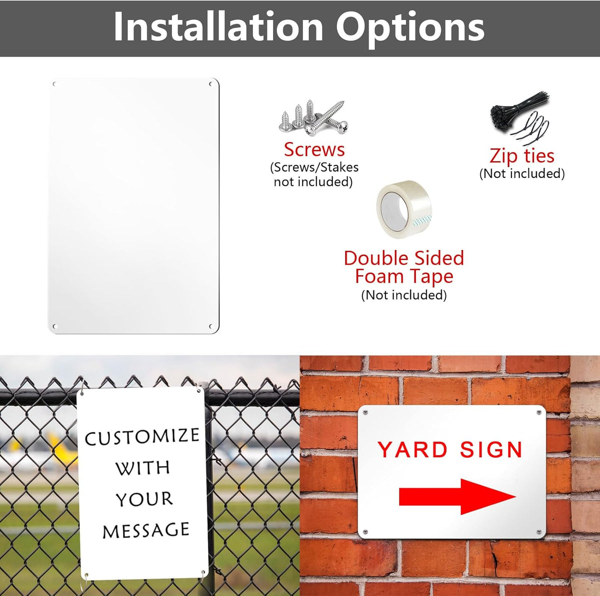 White Blank Metal Sign,10 x 7 Inches Sturdy Rust Free Aluminum Metal Signs White Color Blank Sign, Waterproof, Easy Mounting
