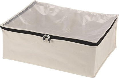 Household Essentials 3364-1 Cotton Canvas Blanket Storage Bags | Natural, Off-White