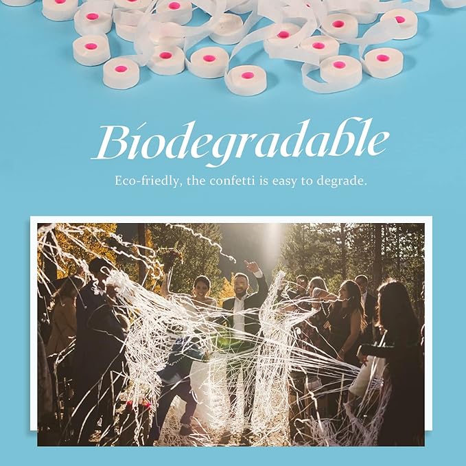 30Pack Streamer Poppers, No Mess White Paper Crackers, Hand Throw Confetti Streamers for Birthday, Wedding, Party Celebrations