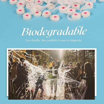30Pack Streamer Poppers, No Mess White Paper Crackers, Hand Throw Confetti Streamers for Birthday, Wedding, Party Celebrations