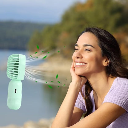 Rossesay Mini Portable Fan Bulk Cute Handheld Lightweight Small Personal Eyelash Fan 3 Speeds USB Rechargeable Battery Operated for Women Men Outdoor Travel Camping(Green,12 Pcs)