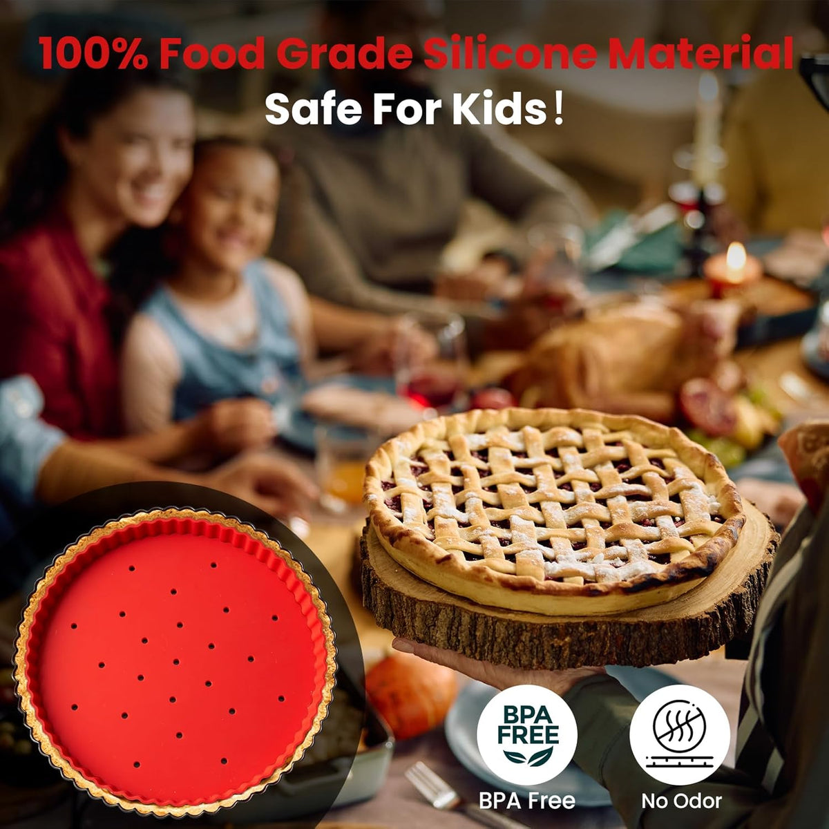 Pie Weights for Blind Baking 10" Tart Pan,Silicone Pie Weight for Baking Crust,Reusable Pies Crust Weights – for Pies/Tart/Quich– Food-Safe