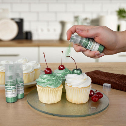 Bakell - Emerald Green Tinker Dust (4g, 1x Mini Spray Pump) Edible Glitter for Food, Desserts, and Beverages!