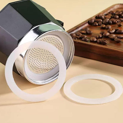 6 Pack Silicone Gaskets with 2 Filter Gasket, Silicone Sealing Rings for 6 Cup Stovetop Espresso Coffee Maker Replacement Parts