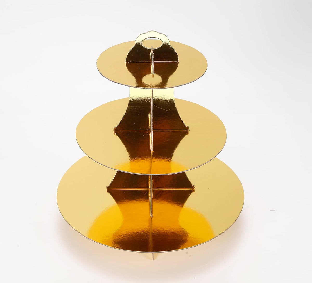 3-Tier Cupcake Stand, Gold Cardboard Cake Stand Holder, Tiered DIY Cupcake Stand Tower for Dessert Table Displays