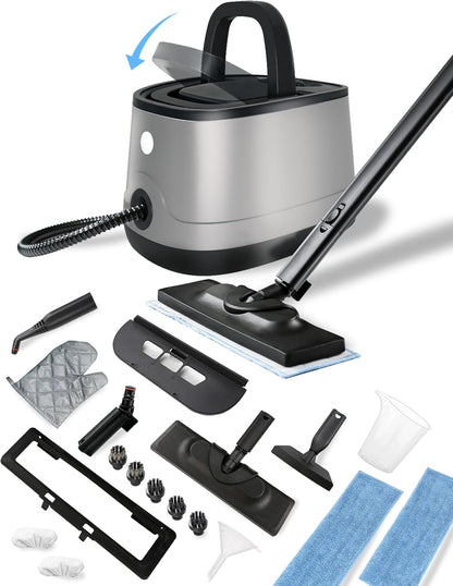 Steam Cleaner for Home, Xyloset Powerful Multipurpose Portable Steamer for Floors, Cars,Tiles, Home Use, 5 Mins Quick Heating, 1.5L Capacity, 20 Acc