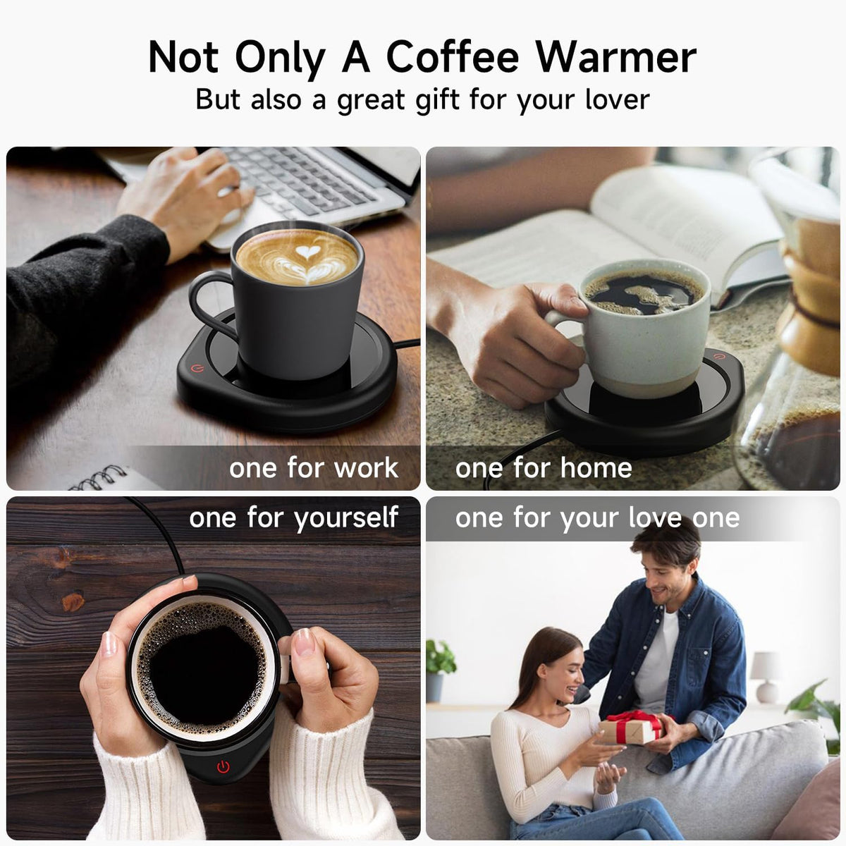 Coffee Mug Warmer, Cup Warmer for Desk with Auto Shut Off Smart Temperature Settings, Electric Beverage Tea Water Milk Heater for All Cups and Mugs