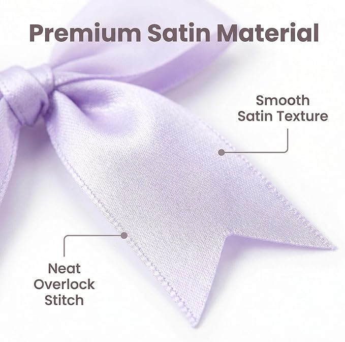 Purple Gift Wrap Bows – 50pcs 3.3 Inch Elegant Satin Bows for Gift Wrapping, Wedding Decor, Baby Shower, Party Decorations, Birthday, Easter, Christmas, Anniversary, DIY Crafts, Gift Bags