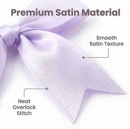 Purple Gift Wrap Bows – 50pcs 3.3 Inch Elegant Satin Bows for Gift Wrapping, Wedding Decor, Baby Shower, Party Decorations, Birthday, Easter, Christmas, Anniversary, DIY Crafts, Gift Bags