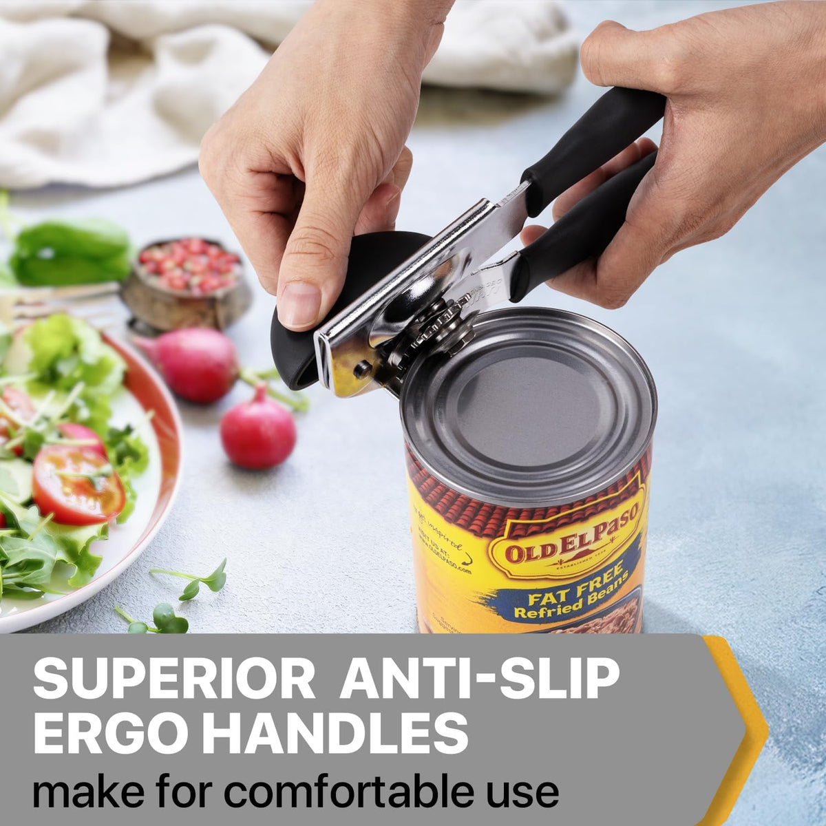 Can Opener Manual Heavy Duty, Uhiyee Hand Held Can Openers for Seniors with Comfort Grip Sharp Blade
