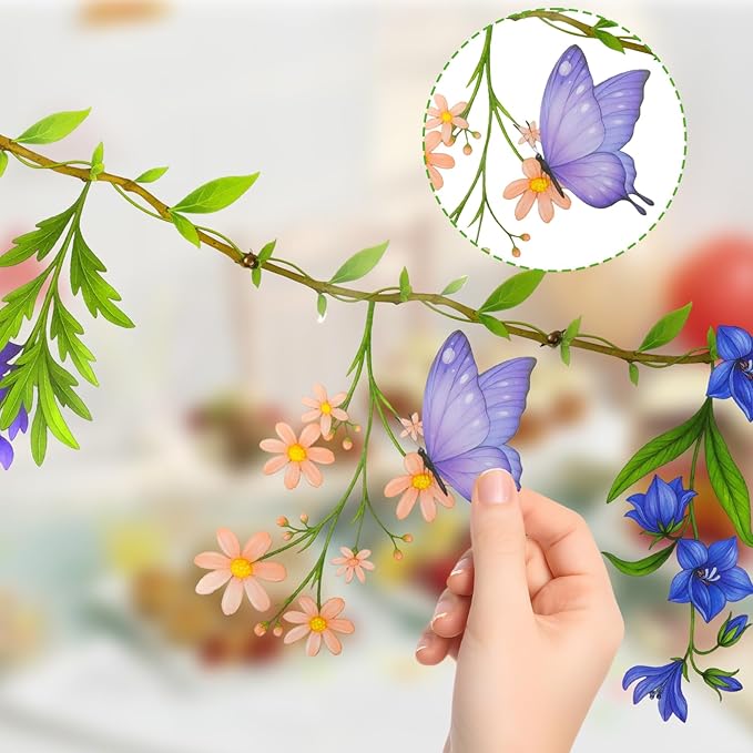 Flower Banner Wildflower Garland Floral for Enchanted Garden Spring Party Theme Picnic Wedding Wild Baby Shower Birthday Tea Party Market Spring Supplies Girl Woodland Party Decorations