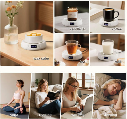 Coffee Mug Warmer for Desk with Auto Shut Off, Electric Cup Candle Wax Melter Warmer with 1-9H Timer