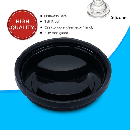 Coffee Mug Lids(3.15"Inner Diameter,3.43"Outer Diameter), Ksendalo Thicker Eco Reusable Silicone Travel Mug Lids, Silicone Cup Cover Set,Black(5pcs)