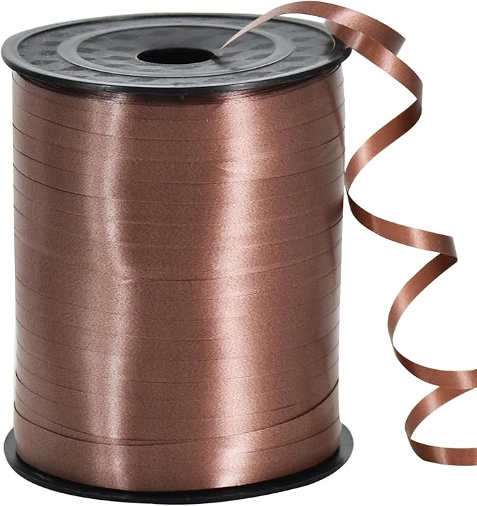 TONIFUL 500 Yards Curling Ribbon-Balloon Ribbon-Balloon String for Art&Craft Decor,Gift Wrapping,Ribbons and Bows for Thanksgiving kChristmas New Year Birthday Gifts Graduation Supplies (Brown)