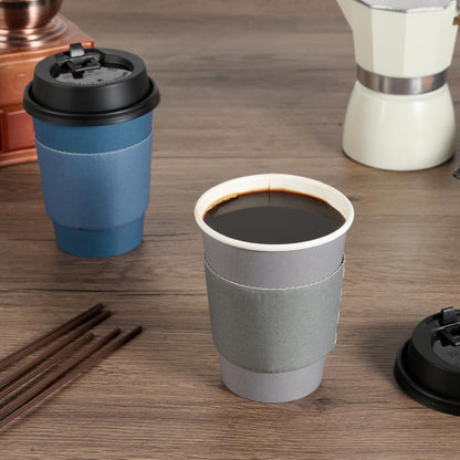 Litopak 100 Pack 12 oz Disposable Paper Coffee Cups with Lids, Sleeves and Stirring Sticks for Hot Coffee, Water or Juice