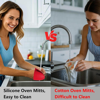 3 Pairs Silicone Oven Mitts Sets Pot Holders Heat Resistant for Kitchen - Small Kitchen Mittens Silicone Rubber Air Fryer Mitts Mini Pot Pinch Grip
