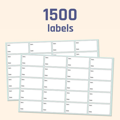 1500 Pack, 2" x 1", Removable Food Storage Freezer Date Labels Stickers