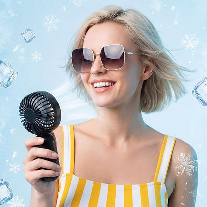 Rossesay 24 Pack Mini Portable Fan Bulk for Travel 3 Speeds, Rechargeable USB Battery Operated, Small Handheld Personal Eyelash Fans for Women Men Indoor Outdoor(Black White)