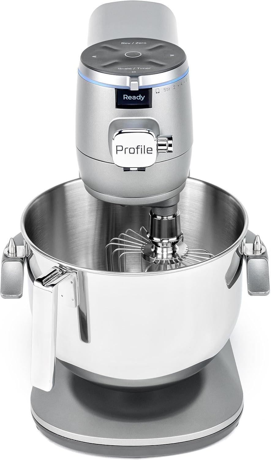 GE Profile Smart Stand Mixer w/Built-In Smart Scale & Auto Sense Technology, 7qt Stainless Steel Bowl, 11 Speed l Dough Hook, Beater