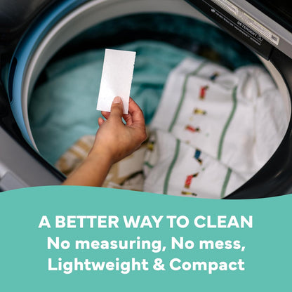 Tru Earth Compact Dry Laundry Detergent, Unscented - Up to 64 Loads (32 Sheets) | Liquidless Detergent, Travel | Packaging May Vary